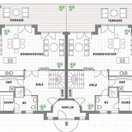 Reethus Am Strand - Haushaelfte 2 Mit Kamin, Sauna * Lobbe